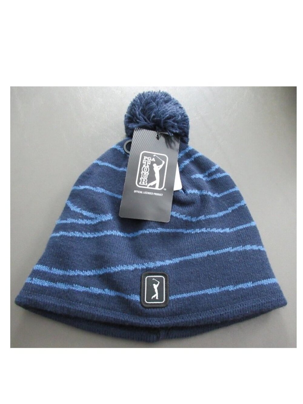 PGA TOUR Men's Lase Logo Beanie Hat, Navy Blue, One Size